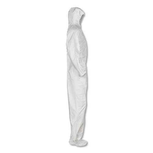 Image of Kleenguard™ A20 Elastic Back And Ankle Hood And Boot Coveralls, X-Large, White, 24/Carton