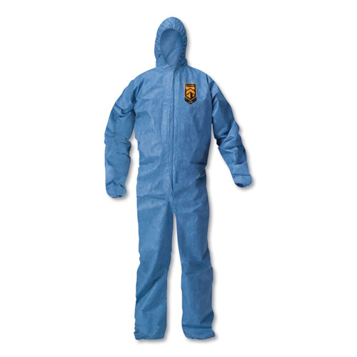 KleenGuard™ A20 Elastic Back Wrist/Ankle Hooded Coveralls, Large, Blue, 24/Carton