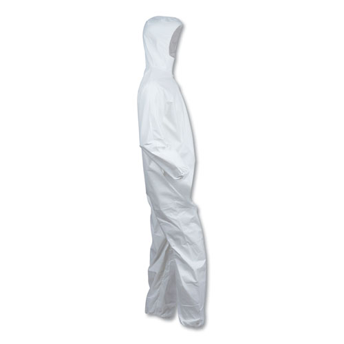Image of Kleenguard™ A40 Elastic-Cuff And Ankle Hooded Coveralls, 4X-Large, White, 25/Carton