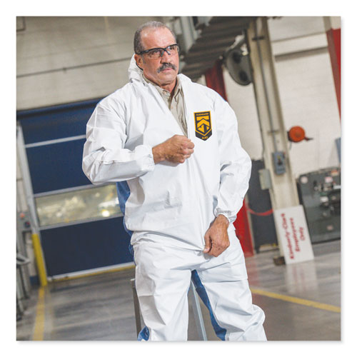 A40 Breathable Back Coveralls, White/blue, 4x-Large, 25/carton