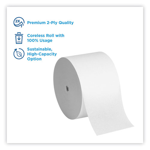 Angel Soft ps Compact Coreless Bath Tissue, Septic Safe, 2-Ply, White, 750 Sheets/Roll, 12 Rolls/Carton