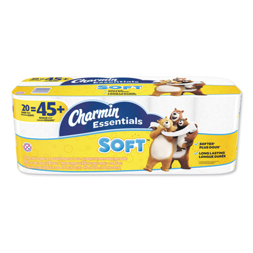 Charmin® Essentials Soft Bathroom Tissue, Septic Safe, 2-Ply, White, 4 x 3.92, 352 Sheets/Roll, 12/Pack