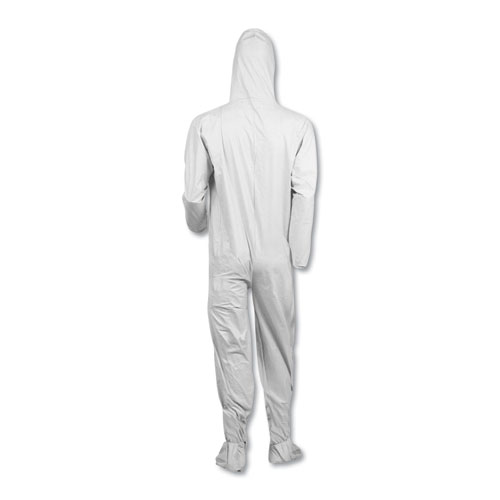 Image of A40 Elastic-Cuff, Ankle, Hood and Boot Coveralls, 2X-Large, White, 25/Carton