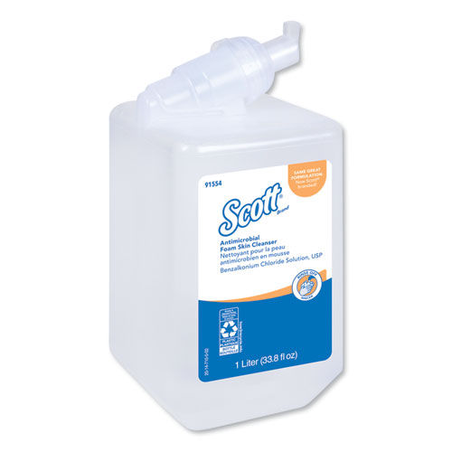 Scott® Antimicrobial Foam Skin Cleanser, Fresh Scent, 1,000 mL Bottle, 6/Carton
