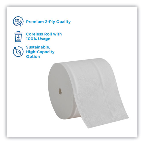 Image of Georgia Pacific® Professional Compact Coreless Bath Tissue, Septic Safe, 2-Ply, White, 750 Sheets/Roll, 36/Carton