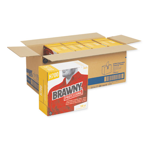 Image of Brawny® Professional Medium Weight Hef Shop Towels, 9 1/8 X 16 1/2, 100/Box, 5 Boxes/Carton