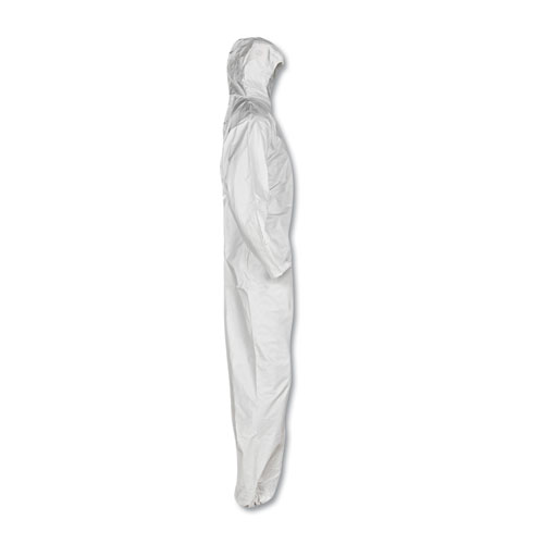 A20 Elastic Back, Cuff and Ankles Hooded Coveralls, 4X-Large, White, 20/Carton