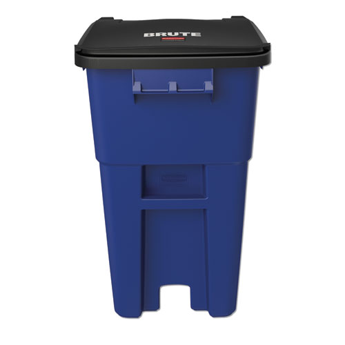 Image of Square Brute Rollout Container, 50 gal, Molded Plastic, Blue