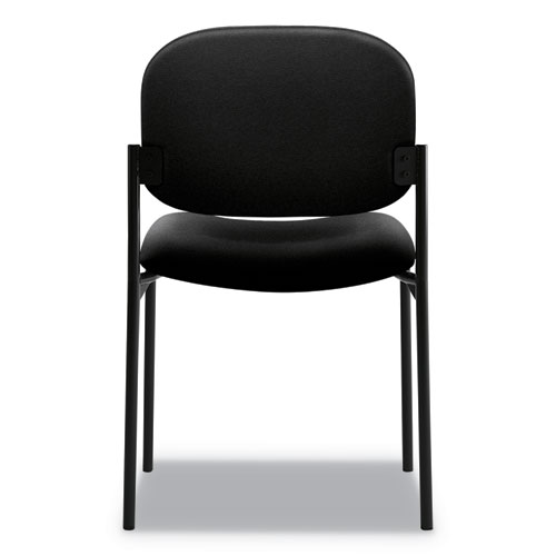 VL606 Stacking Guest Chair without Arms, Black Seat/Black Back, Black Base | by Plexsupply