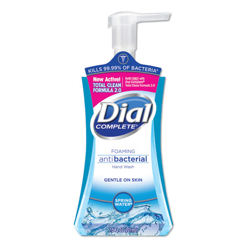 Dial® Antibacterial Foaming Hand Wash, Spring Water, 7.5 oz, 8/Carton