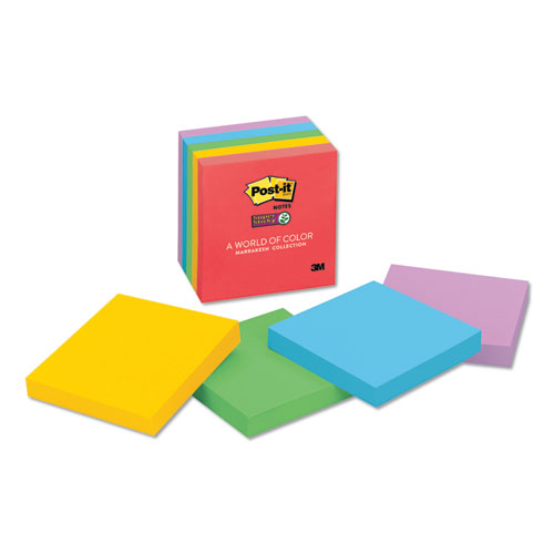 Pads in Playful Primary Collection Colors, 3" x 3", 90 Sheets/Pad, 5 Pads/Pack