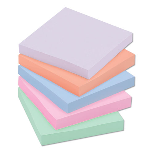 Image of Recycled Notes in Wanderlust Pastels Collection Colors, 3" x 3", 90 Sheets/Pad, 12 Pads/Pack
