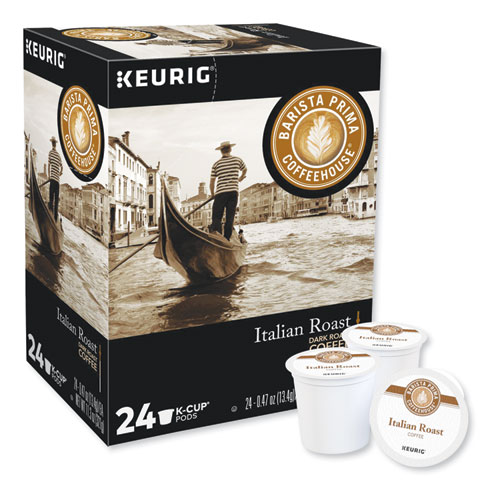 Image of Barista Prima Coffeehouse® Italian Roast K-Cups Coffee Pack, 24/Box, 4 Box/Carton