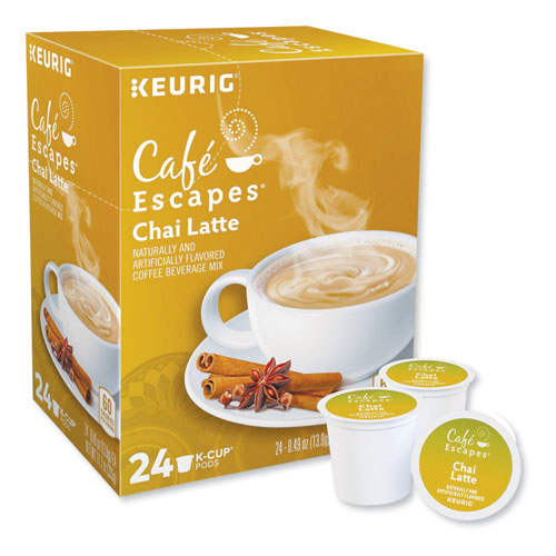 Cafe Escapes Chai Latte K-Cups, 24/Box