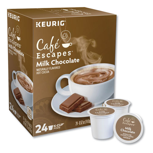 Image of Cafã© Escapes® Cafe Escapes Milk Chocolate Hot Cocoa K-Cups, 96/Carton