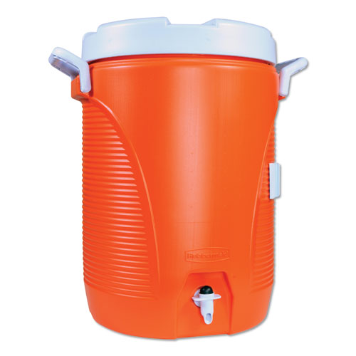 Insulated Water Cooler, 5 gal, Orange/White