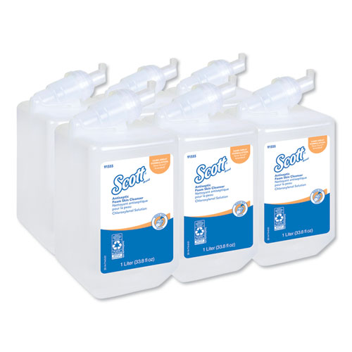 Image of Scott® Antiseptic Foam Skin Cleanser, Unscented, 1,000 Ml Refill, 6/Carton