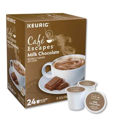 Image of Cafe Escapes Milk Chocolate Hot Cocoa K-Cups, 24/Box