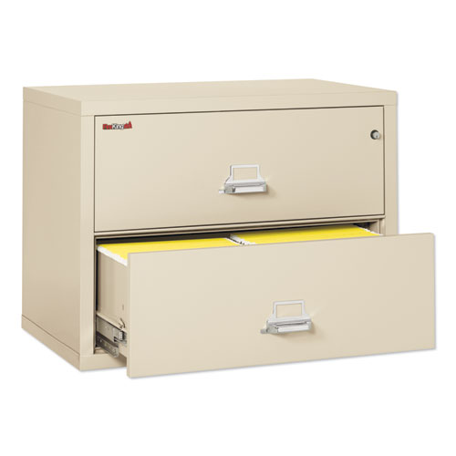 Image of Insulated Lateral File, 2 Legal/Letter-Size File Drawers, Parchment, 37.5" x 22.13" x 27.75"