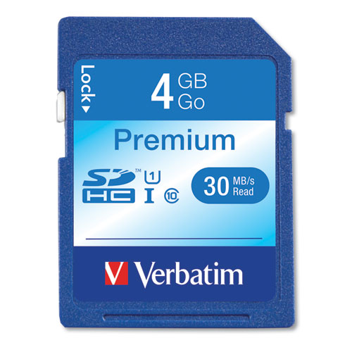 4GB Premium SDHC Memory Card, UHS-I U1 Class 10, Up to 30MB/s Read Speed VER96171