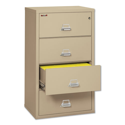 4-Drawer Lateral File, 31-1/8w x 22-1/8d, UL Listed 350°, Ltr/Legal, Parchment FIR43122CPA