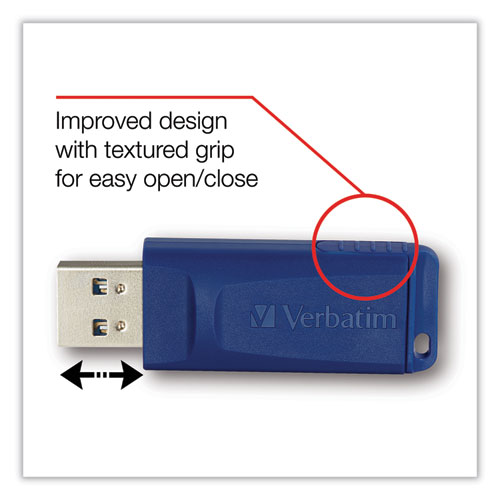 Classic usb 2.0 flash drive, 4gb, blue, sold as 1 each