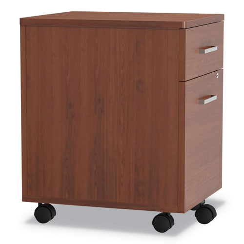 Image of Linea Italia® Trento Line Mobile Pedestal File, Left Or Right, 2-Drawers: Box/File, Legal/Letter, Cherry, 16.5" X 19.75" X 23.63"