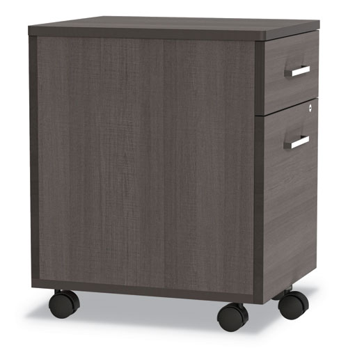 Trento Line Mobile Pedestal File, Left or Right, 2-Drawers: Box/File, Legal/Letter, Mocha, 16.5" x 19.75" x 23.63"