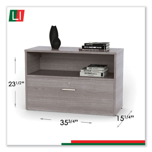 Image of Linea Italia® Urban 36" Credenza, Bottom Pedestal, 35.25W X 15.25D X 23.75H, Ash