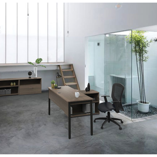Image of Linea Italia® Urban Series Desk Workstation, 47.25" X 23.75" X 29.5", Natural Walnut