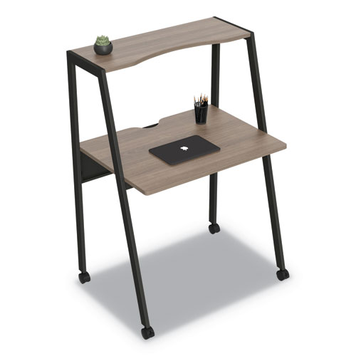 Linea Italia® Kompass Flexible Home/Office Desk, 33" X 23.75" X 48", Natural Walnut