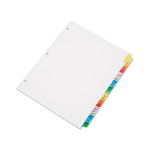 7530013683493 SKILCRAFT Multiple Index Sheets, 31-Tab, 1 to 31, 11 x 8.5, White, 1 Set
