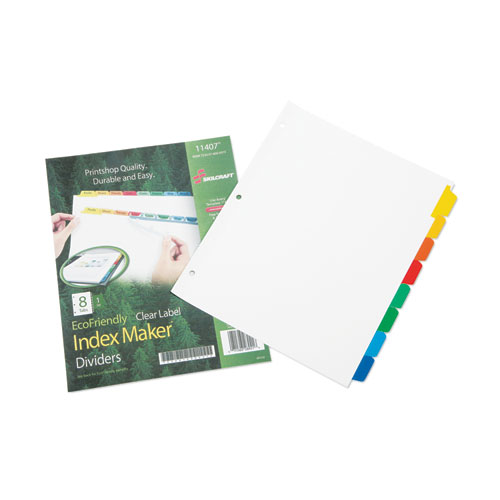 7530016006970 SKILCRAFT Avery Index Maker Dividers, 8-Tab, 11 x 8.5, White, Assorted Tabs, 1 Set