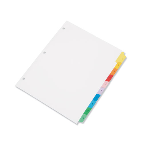 7530013683489 SKILCRAFT Multiple Index Sheets, 10-Tab, 1 to 10, 11 x 8.5, White, 1 Set