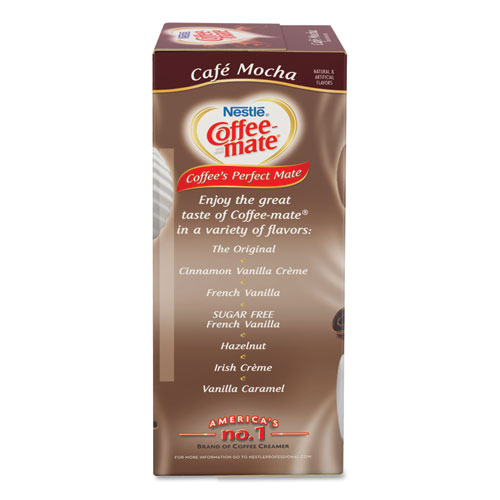 Liquid Coffee Creamer, Cafe Mocha, 0.38 oz Mini Cups, 50/Box