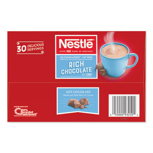 Image of No-Sugar-Added Hot Cocoa Mix Envelopes, Rich Chocolate, 0.28 oz Packet, 30/Box