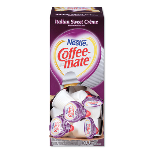 Liquid Coffee Creamer, Italian Sweet Creme, 0.38 oz Mini Cups, 50/Box, 4 Boxes/Carton, 200 Total/Carton
