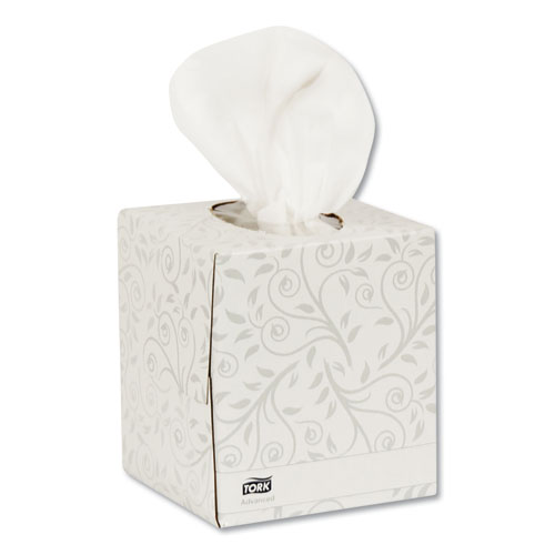 Tork® Advanced Facial Tissue, 2-Ply, White, Cube Box, 94 Sheets/Box, 36 Boxes/Carton
