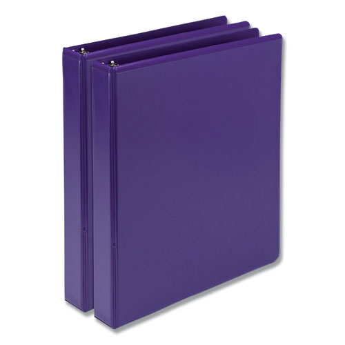 Earth's Choice Biobased Durable Fashion View Binder, 3 Rings, 1" Capacity, 11 x 8.5, Purple, 2/Pack | by Plexsupply