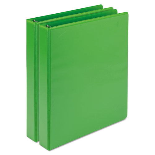Earth’s Choice Biobased Durable Fashion View Binder, 3 Rings, 1" Capacity, 11 x 8.5, Lime, 2/Pack