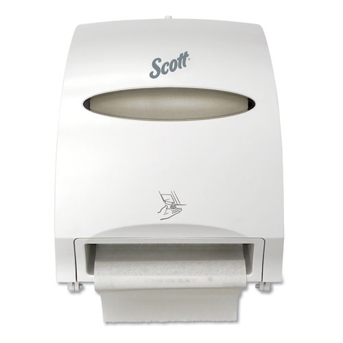 Image of Essential Electronic Hard Roll Towel Dispenser, 12.7 x 9.57 x 15.76, White