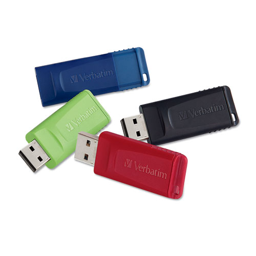 Image of Store 'n' Go USB Flash Drive, 16 GB, Assorted Colors, 4/Pack