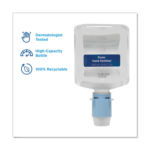 Pacific Blue Ultra Automated Sanitizer Dispenser Refill Foam Hand Sanitizer, 1,000 mL Bottle, Fragrance-Free, 3/Carton