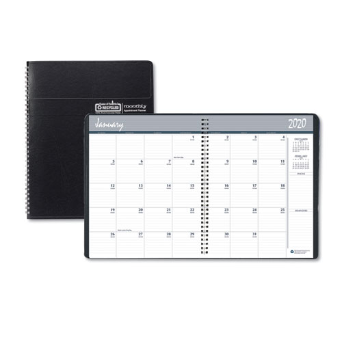 House of Doolittle™ Recycled Ruled Monthly Planner, 14-Month Dec.-Jan., 11 x 8.5, Black, 2021-2023