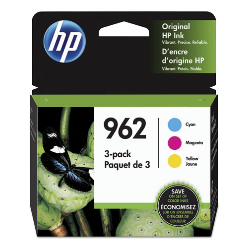 HP 962, (3YP00AN) 3-Pack Cyan/Magenta/Yellow Original Ink Cartridges