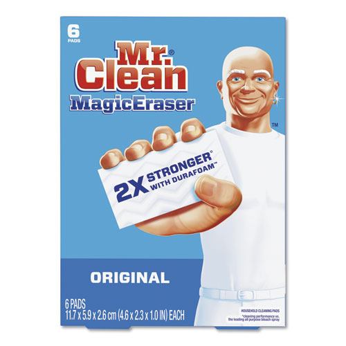 Mr. Clean® Magic Eraser, 2.3 X 4.6, 1" Thick, White, 6/Pack, 6 Packs/Carton