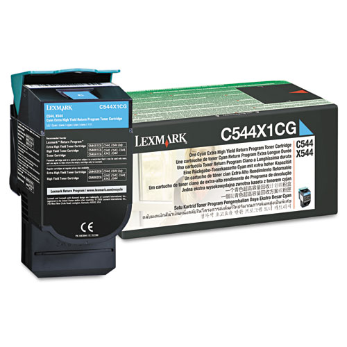 Lexmark™ C544X1CG Return Program Extra High-Yield Toner, 4,000 Page-Yield, Cyan