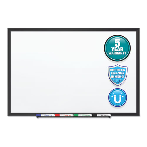 Image of Quartet® Classic Series Nano-Clean Dry Erase Board, 36 X 24, White Surface, Black Aluminum Frame