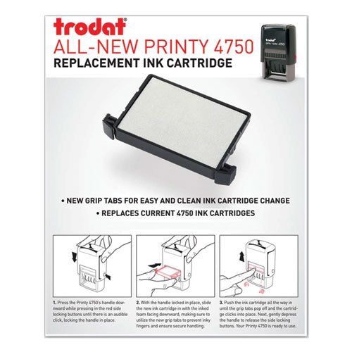 Image of Trodat® E4750 Printy Replacement Pad For Trodat Self-Inking Stamps, 1" X 1.63", Black