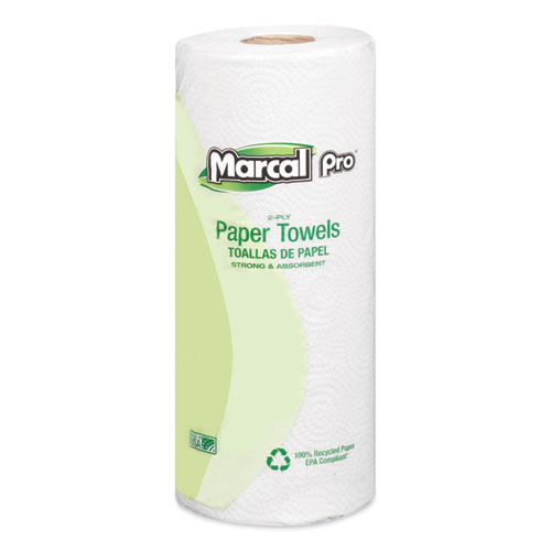 100% Premium Recycled Perforated Towels, 11 x 9, White, 70/Roll, 15 Rolls/Carton